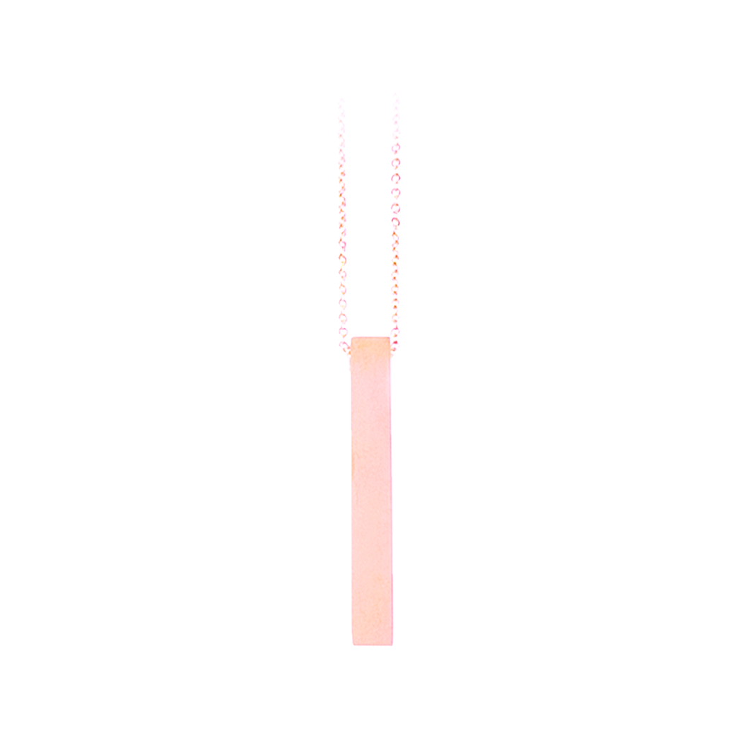 Stainless Steel Vertical Bar Necklace-Rose Gold